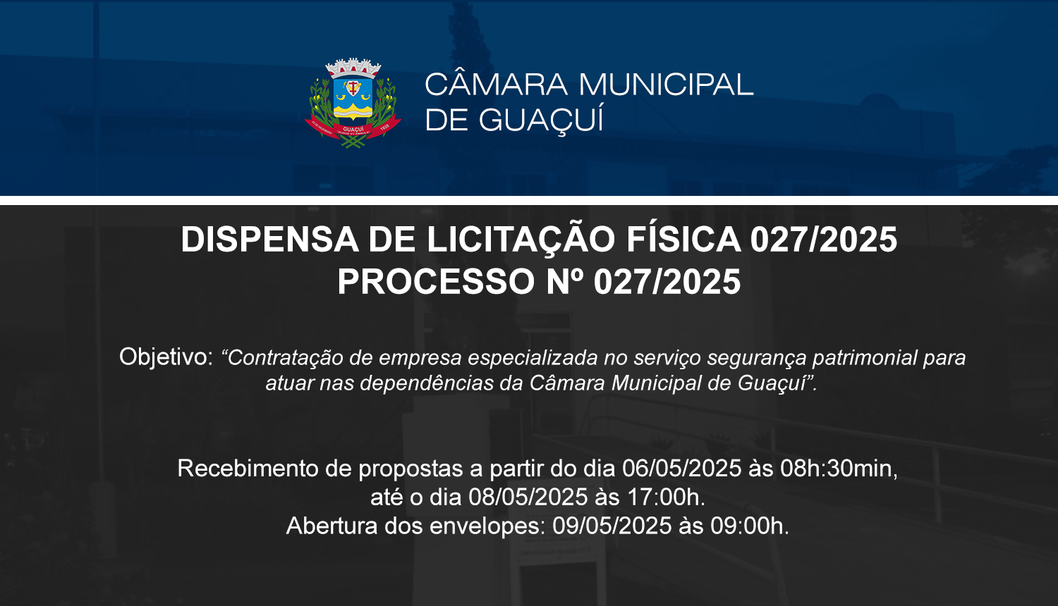 DISPENSA DE LICITAÇÃO Nº 027/2025